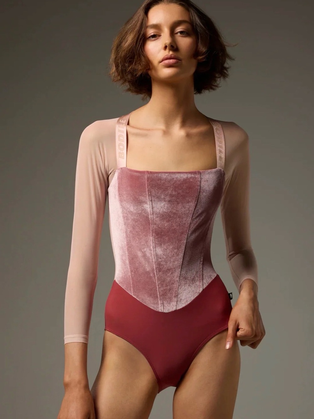 BNWT Bodile Valentina leotard in Antique/Rose L/XL